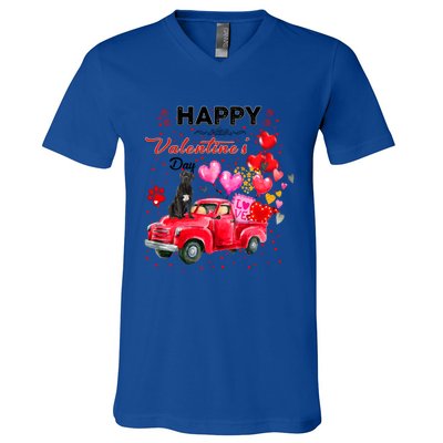 Cute Red Truck Cane Corso Valentines Day Costume Funny Gift V-Neck T-Shirt