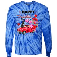 Cute Red Truck Cane Corso Valentines Day Costume Funny Gift Tie-Dye Long Sleeve Shirt