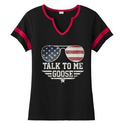 Cool Retro Talk To Me Goose Gift Ladies Halftime Notch Neck Tee