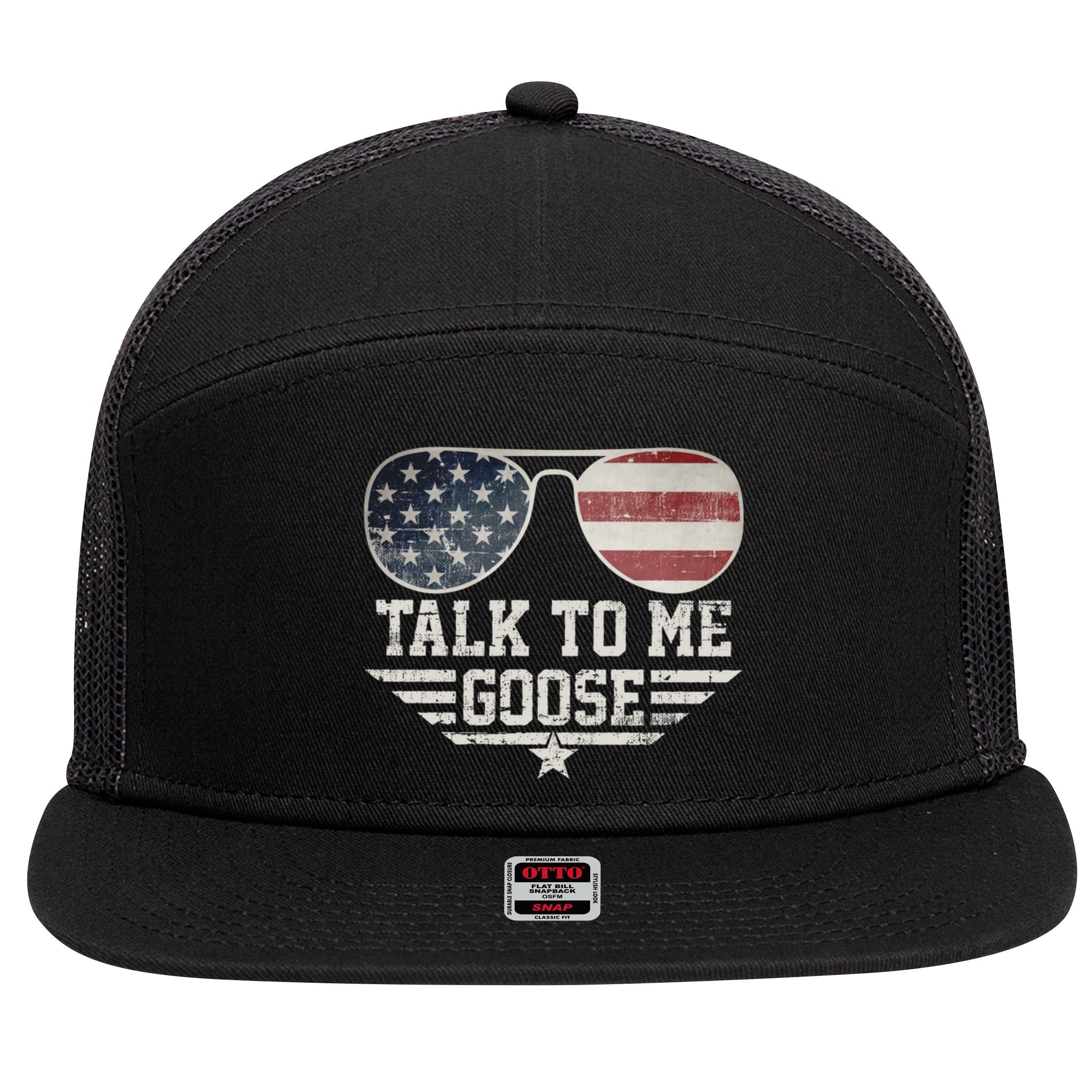 Cool Retro Talk To Me Goose Gift 7 Panel Mesh Trucker Snapback Hat