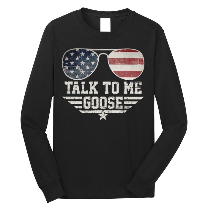 Cool Retro Talk To Me Goose Gift Long Sleeve Shirt