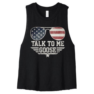 Cool Retro Talk To Me Goose Gift Women's Racerback Cropped Tank