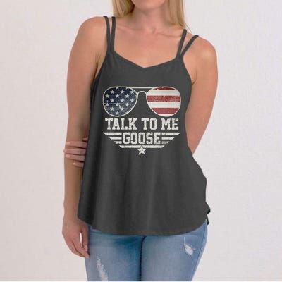 Cool Retro Talk To Me Goose Gift Women's Strappy Tank