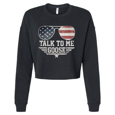 Cool Retro Talk To Me Goose Gift Cropped Pullover Crew