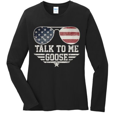 Cool Retro Talk To Me Goose Gift Ladies Long Sleeve Shirt