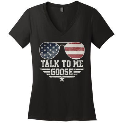 Cool Retro Talk To Me Goose Gift Women's V-Neck T-Shirt