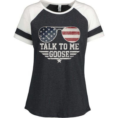 Cool Retro Talk To Me Goose Gift Enza Ladies Jersey Colorblock Tee