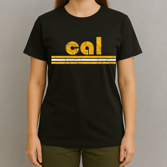 Cal Retro Three Stripe Vintage California Throwback T-Shirt