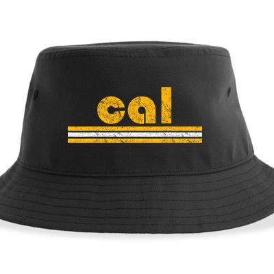 Cal Retro Three Stripe Vintage California Throwback Sustainable Bucket Hat