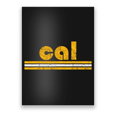 Cal Retro Three Stripe Vintage California Throwback Poster