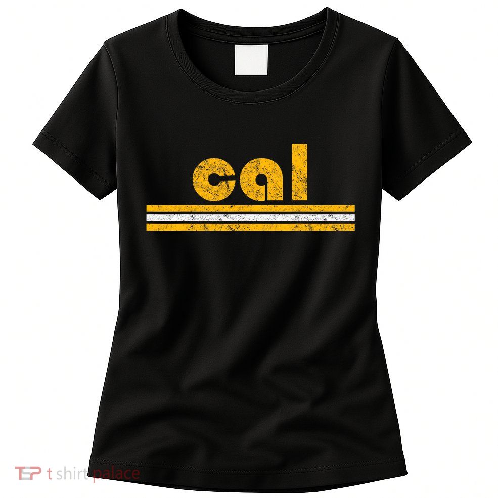Cal Retro Three Stripe Vintage California Throwback Womens T-Shirt