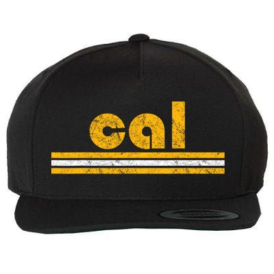 Cal Retro Three Stripe Vintage California Throwback Wool Snapback Cap