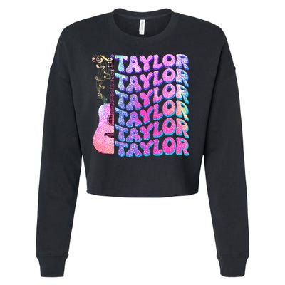 Cute Retro Taylor Music Fan Lover Cropped Pullover Crew