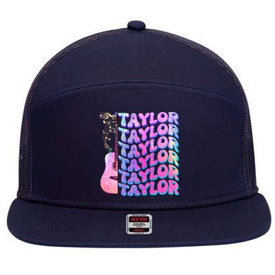 Cute Retro Taylor Music Fan Lover 7 Panel Mesh Trucker Snapback Hat