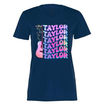 Cute Retro Taylor Music Fan Lover Women's Momentum V-Neck T-Shirt