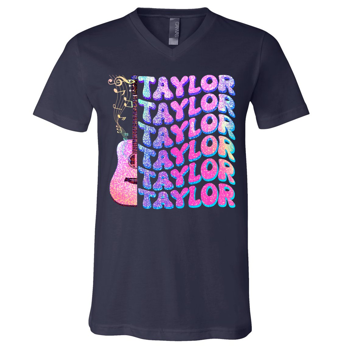 Cute Retro Taylor Music Fan Lover V-Neck T-Shirt