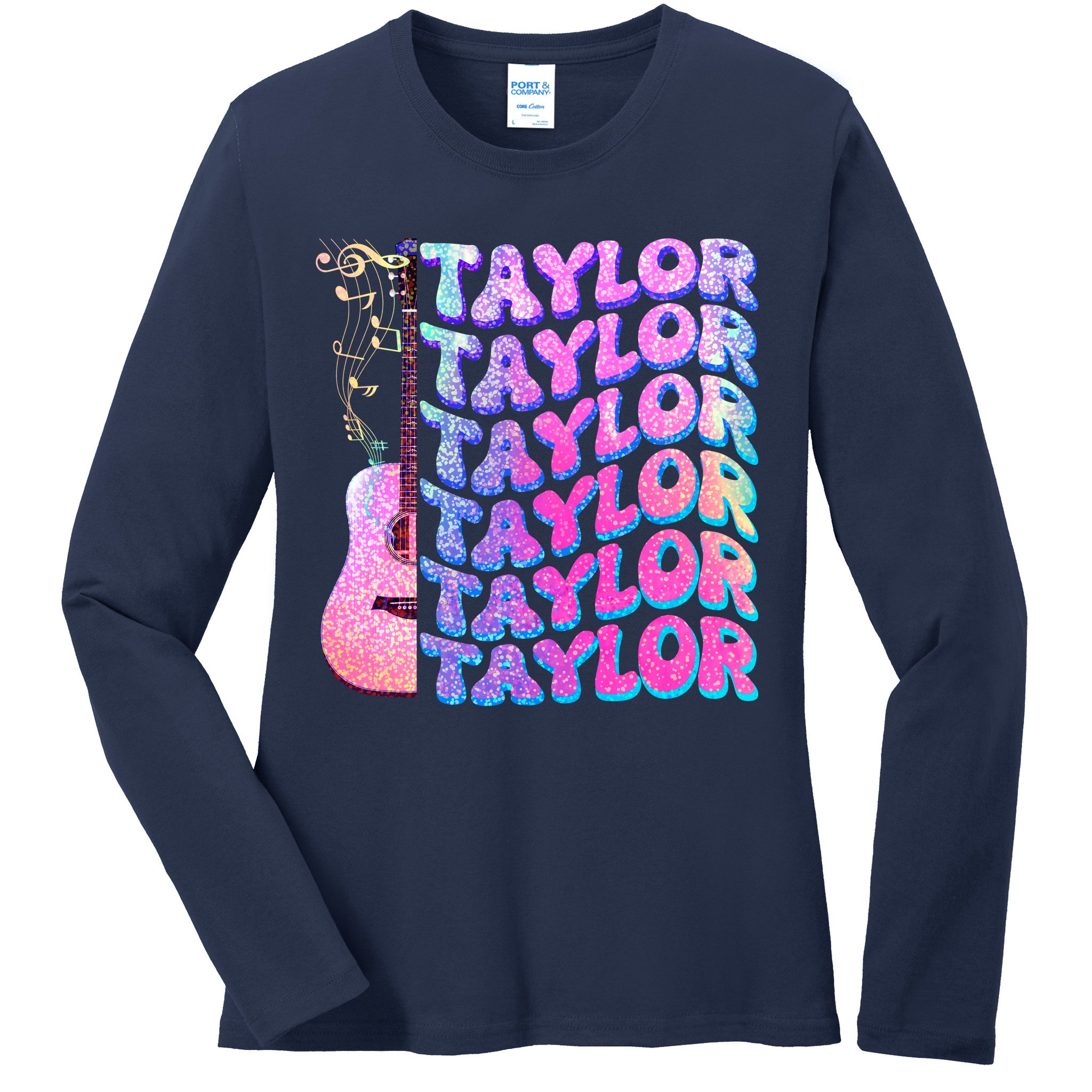 Cute Retro Taylor Music Fan Lover Ladies Long Sleeve Shirt