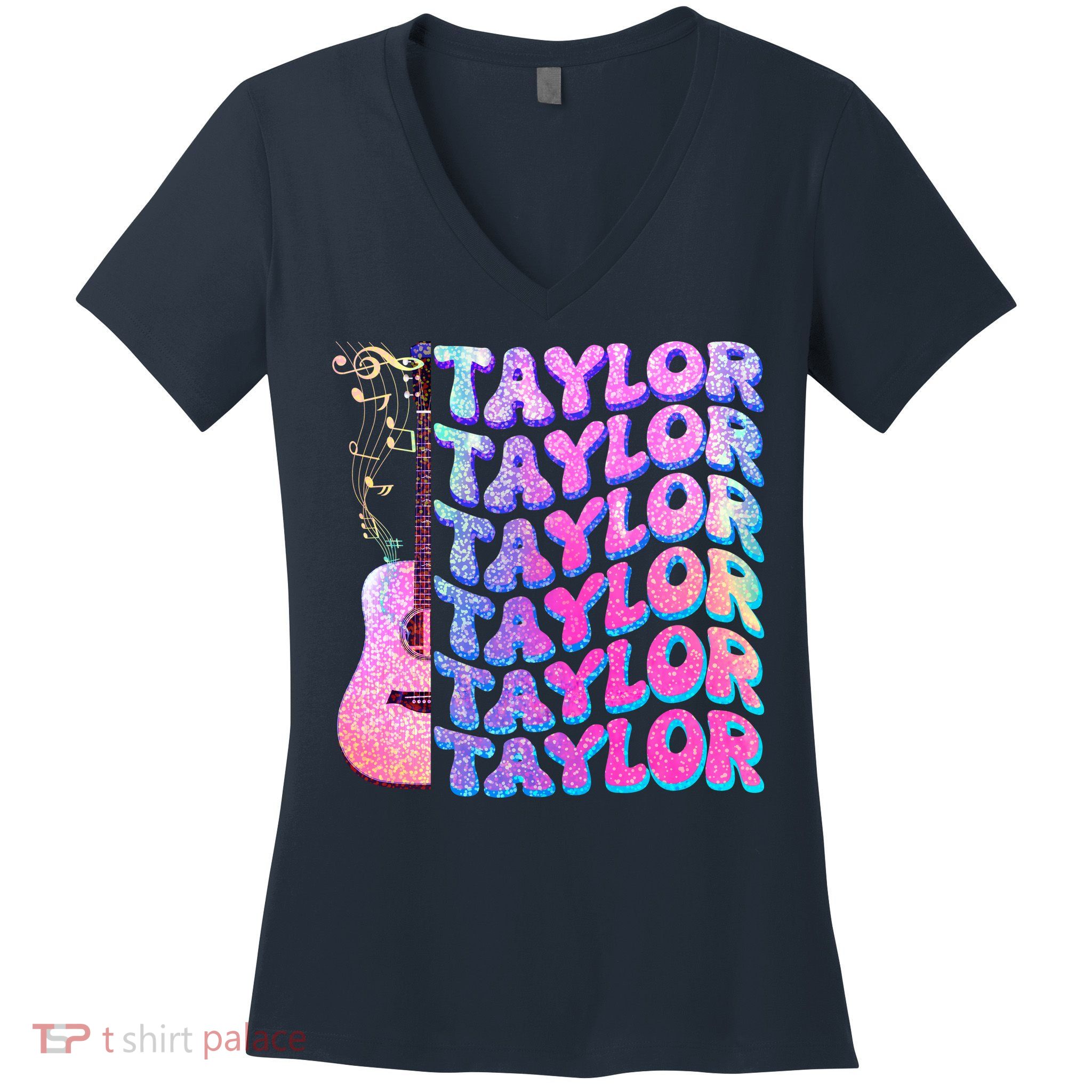 Cute Retro Taylor Music Fan Lover Women's V-Neck T-Shirt