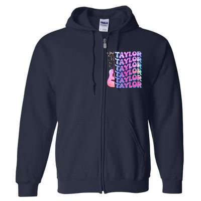 Cute Retro Taylor Music Fan Lover Full Zip Hoodie