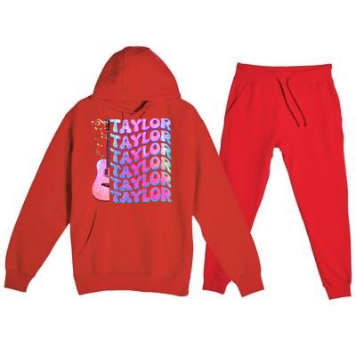 Cute Retro Taylor Music Fan Lover Premium Hooded Sweatsuit Set