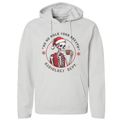 Christmas Radiology Tech Skeleton Xray Tech Ct Mri Women Performance Fleece Hoodie