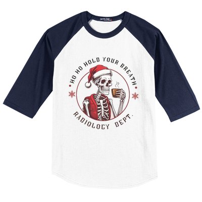 Christmas Radiology Tech Skeleton Xray Tech Ct Mri Women Baseball Sleeve Shirt