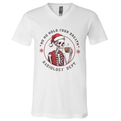 Christmas Radiology Tech Skeleton Xray Tech Ct Mri Women V-Neck T-Shirt