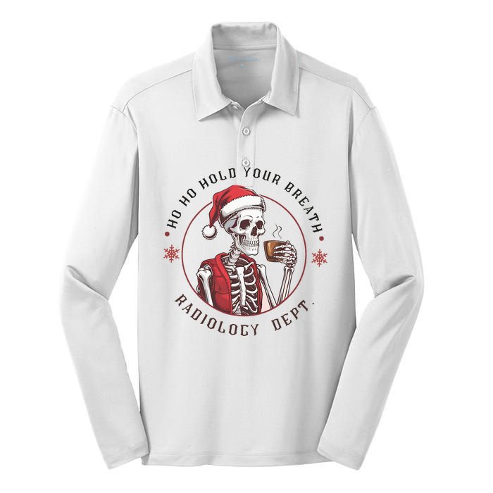 Christmas Radiology Tech Skeleton Xray Tech Ct Mri Women Silk Touch Performance Long Sleeve Polo