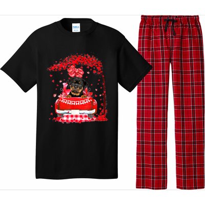 Cute Red Truck Rottweiler Valentines Day Costume Boy Girl Pajama Set