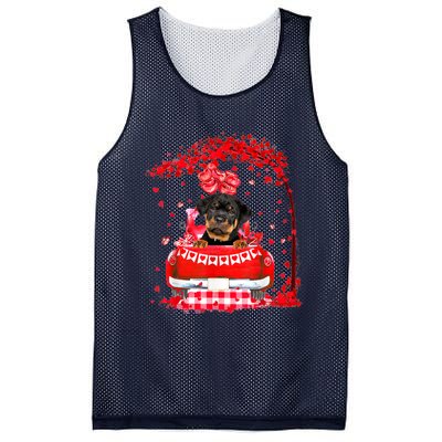 Cute Red Truck Rottweiler Valentines Day Costume Boy Girl Mesh Reversible Basketball Jersey Tank