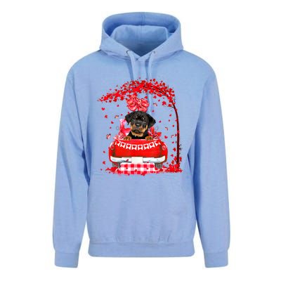 Cute Red Truck Rottweiler Valentines Day Costume Boy Girl Unisex Surf Hoodie