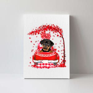 Cute Red Truck Rottweiler Valentines Day Costume Boy Girl Canvas