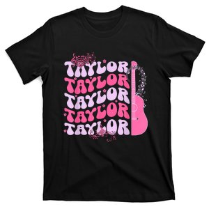 Cute Retro Taylor First Name Personalized Groovy Birthday T-Shirt