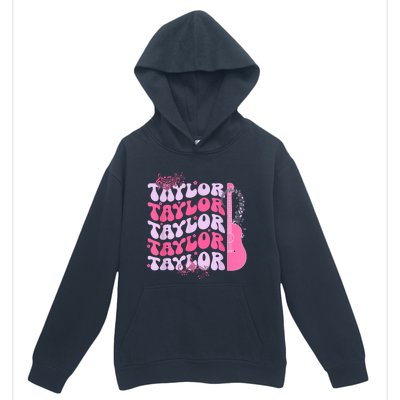 Cute Retro Taylor First Name Personalized Groovy Birthday Urban Pullover Hoodie