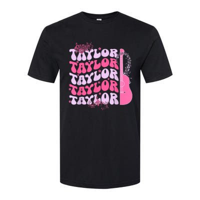 Cute Retro Taylor First Name Personalized Groovy Birthday Softstyle CVC T-Shirt