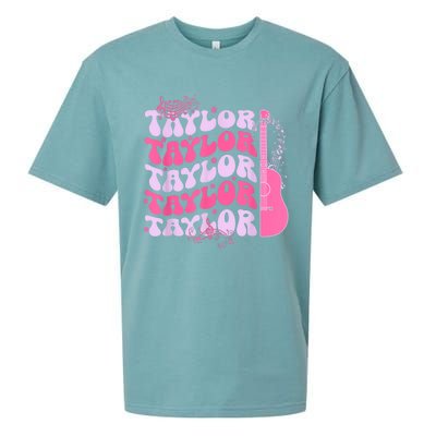 Cute Retro Taylor First Name Personalized Groovy Birthday Sueded Cloud Jersey T-Shirt