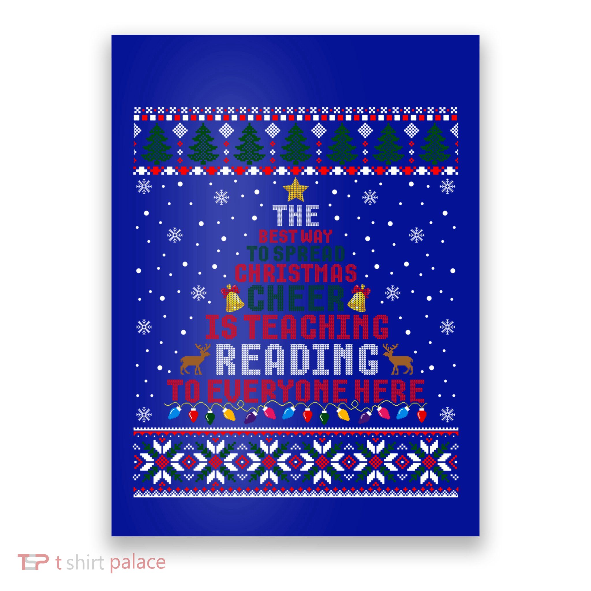 Christmas Reading Teacher Ugly Xmas Great Gift Poster