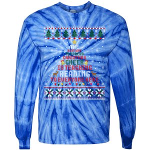 Christmas Reading Teacher Ugly Xmas Great Gift Tie-Dye Long Sleeve Shirt