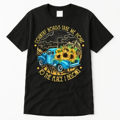 Country Roads Take Me Home To The Place I Belong Tall T-Shirt