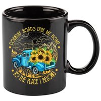 Country Roads Take Me Home To The Place I Belong 11oz C Handle Ceramic Mug