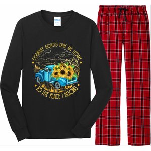 Country Roads Take Me Home To The Place I Belong Long Sleeve Pajama Set