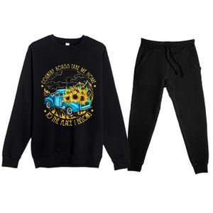 Country Roads Take Me Home To The Place I Belong Premium Crewneck Sweatsuit Set