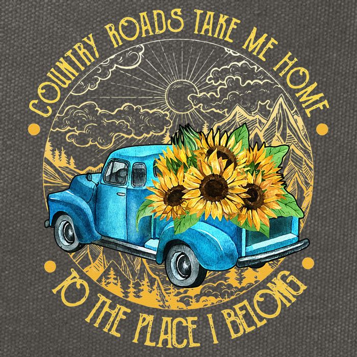 Country Roads Take Me Home To The Place I Belong Cotton Canvas Backpack