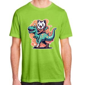 Cat Riding Trex Adult ChromaSoft Performance T-Shirt