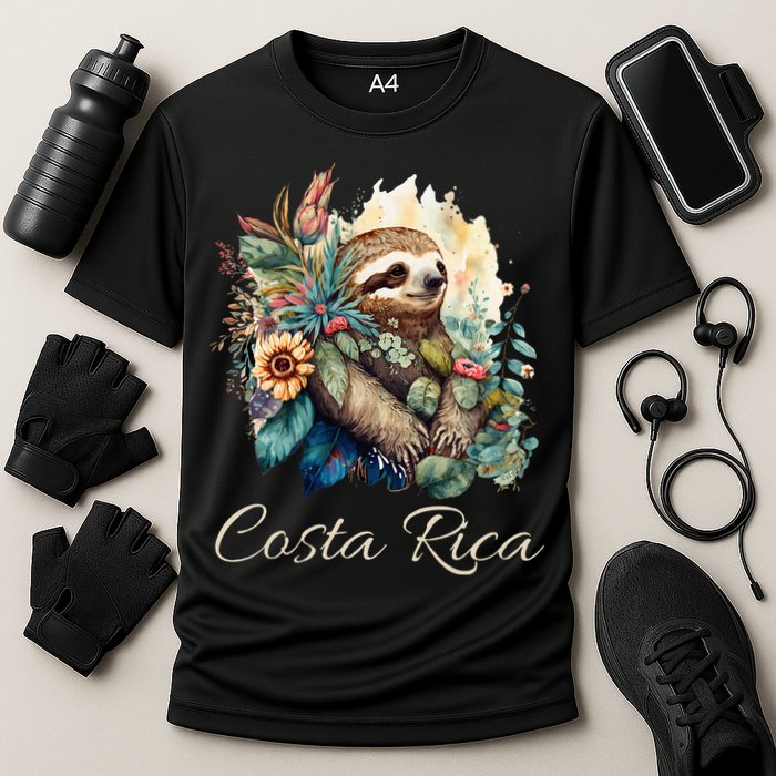 Costa Rica Tropical Sloth Cooling Performance Crew T-Shirt