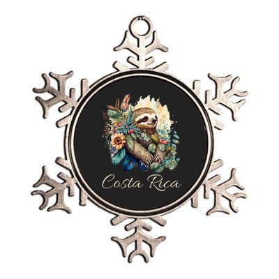 Costa Rica Tropical Sloth Metallic Star Ornament