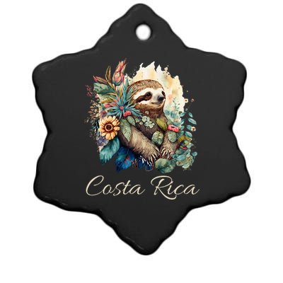 Costa Rica Tropical Sloth Ceramic Star Ornament