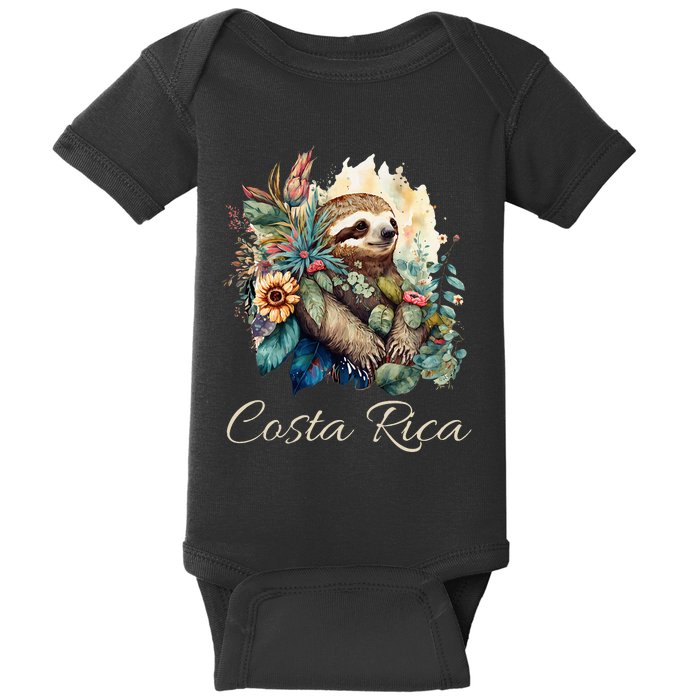 Costa Rica Tropical Sloth Baby Bodysuit