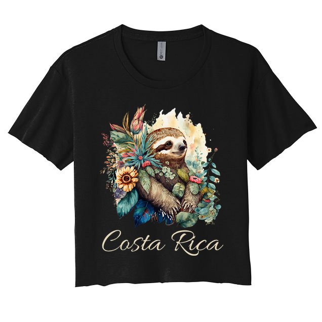 Costa Rica Tropical Sloth Crop Top
