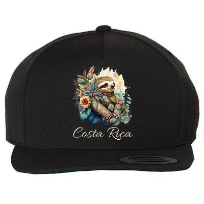 Costa Rica Tropical Sloth Wool Snapback Cap